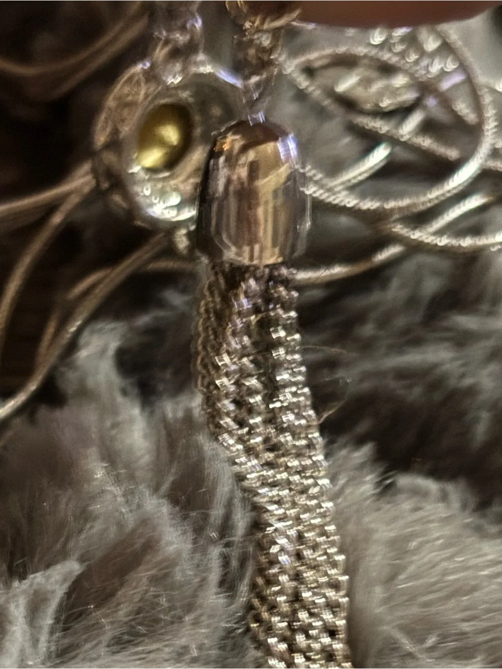 Sterling-Style Necklace with Royal Blue Crystal Pendant